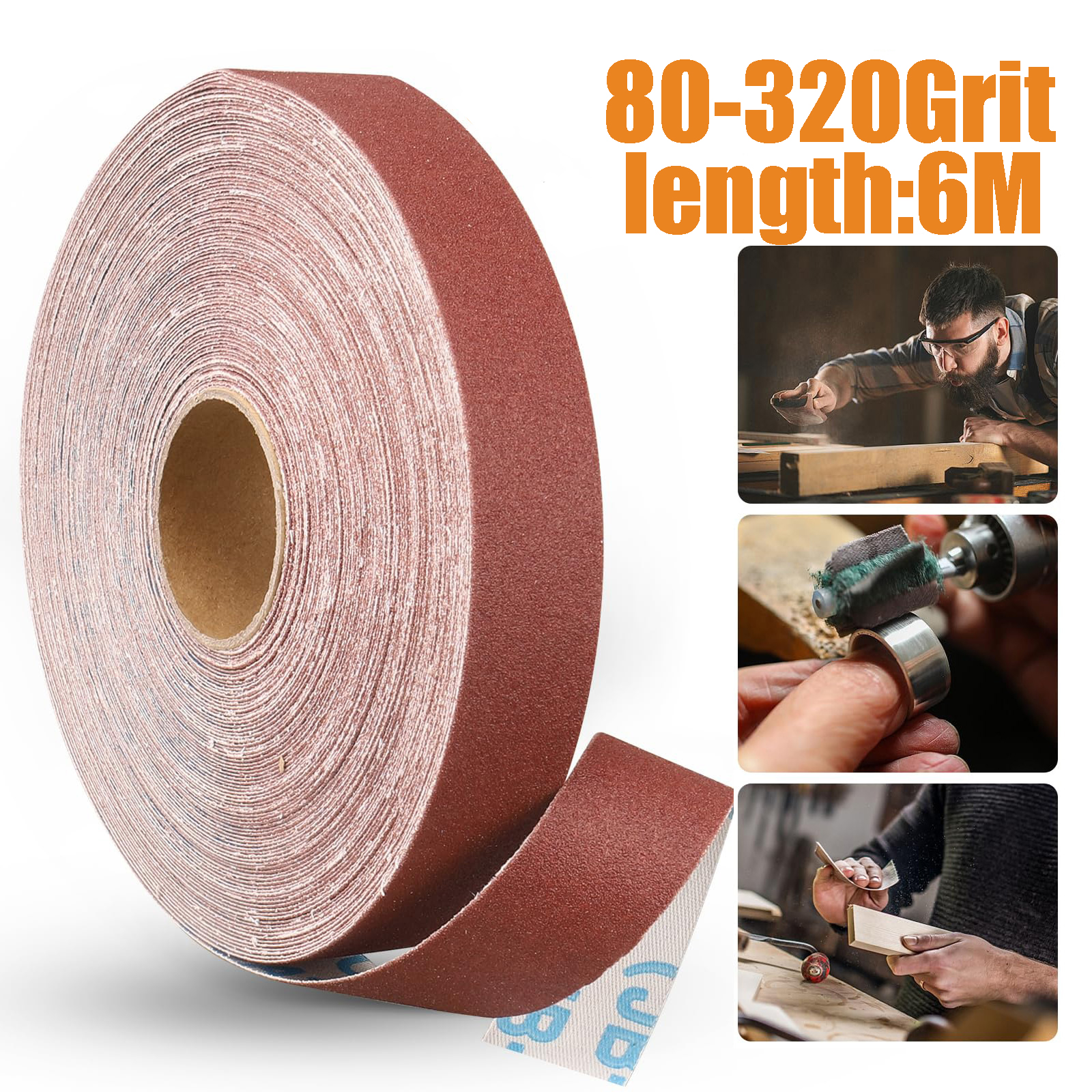 Woodworking Ideas - 80/320 Grit Emery Cloth Roll, Foot-Sized