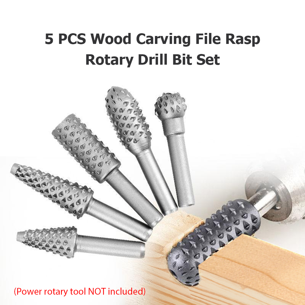 Woodworking Drill - 5pcs Woodworking Rotary File Set, Wood-Plastic