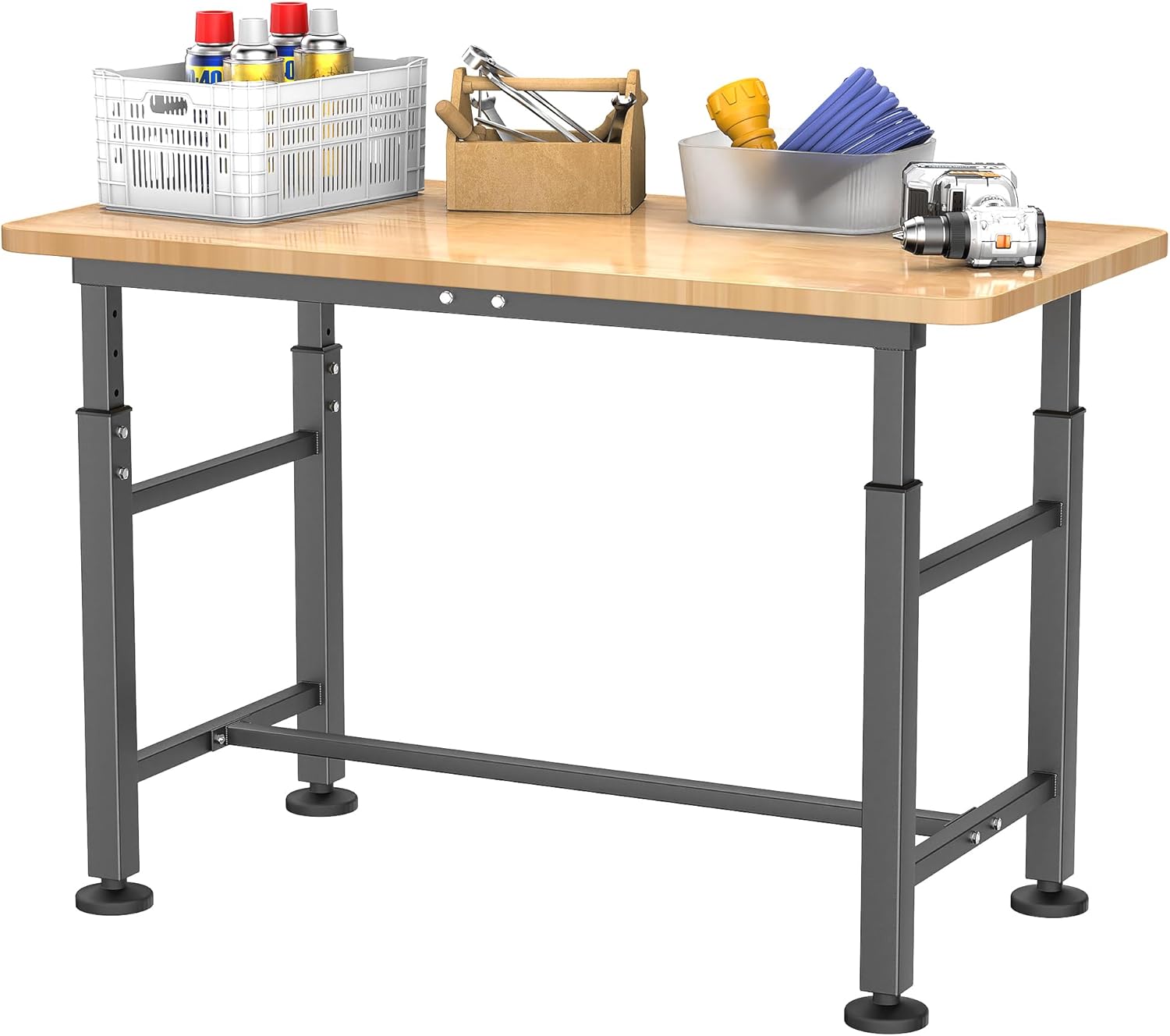 Woodworking Work Table - Adjustable Height Work Table Garage Workbench