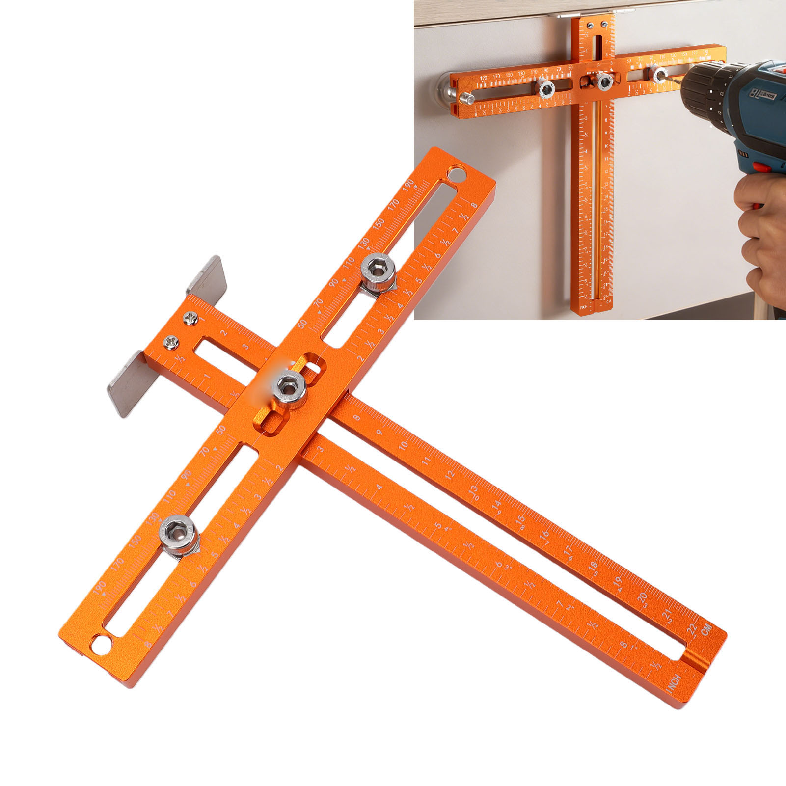 Woodworking Drill - Cabinet Handle Drill Guide Metric Imperial