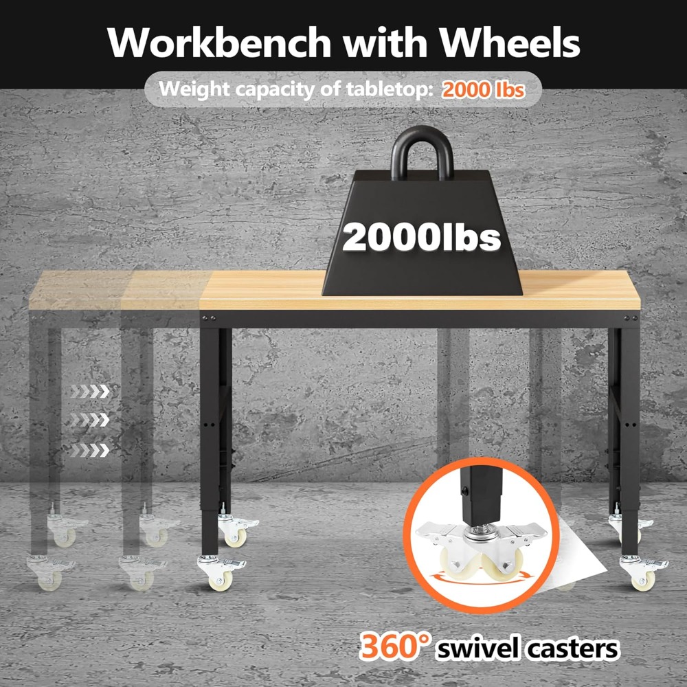 Adjustable Workbench, Heavy Du - Woodworking Work Table incelemesi ve fiyatı