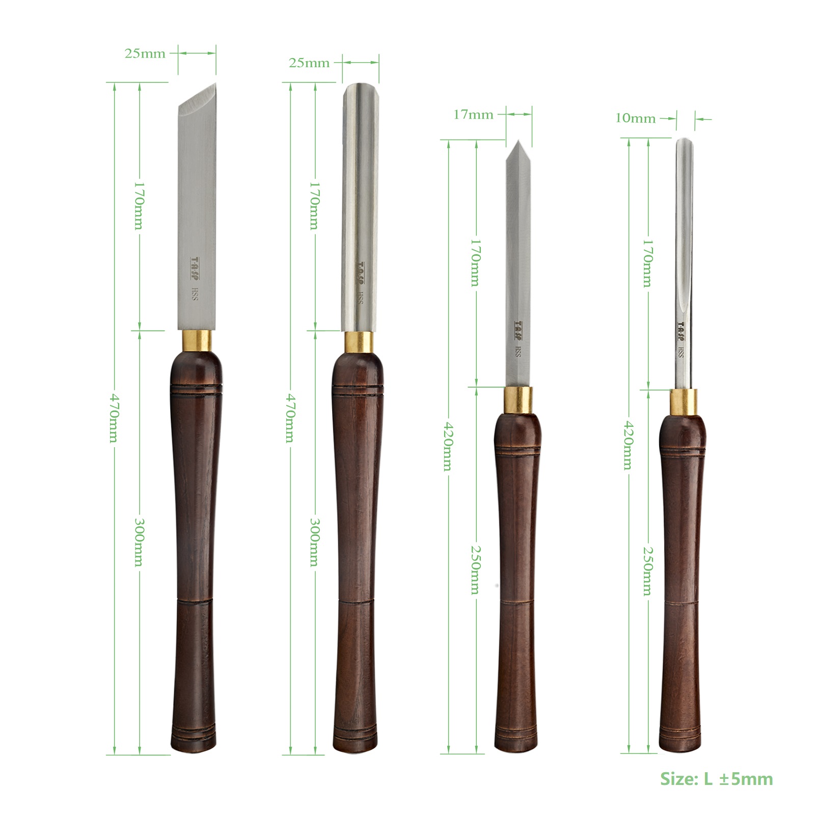 TASP 4pcs HSS Woodturning Chis - Skew Chisel Wood incelemesi ve fiyatı