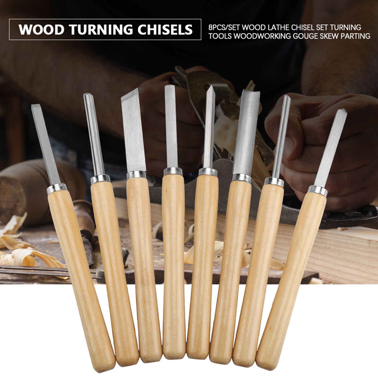 【Sale】8PCS/set Wood Lathe Chis - Skew Chisel Wood incelemesi ve fiyatı