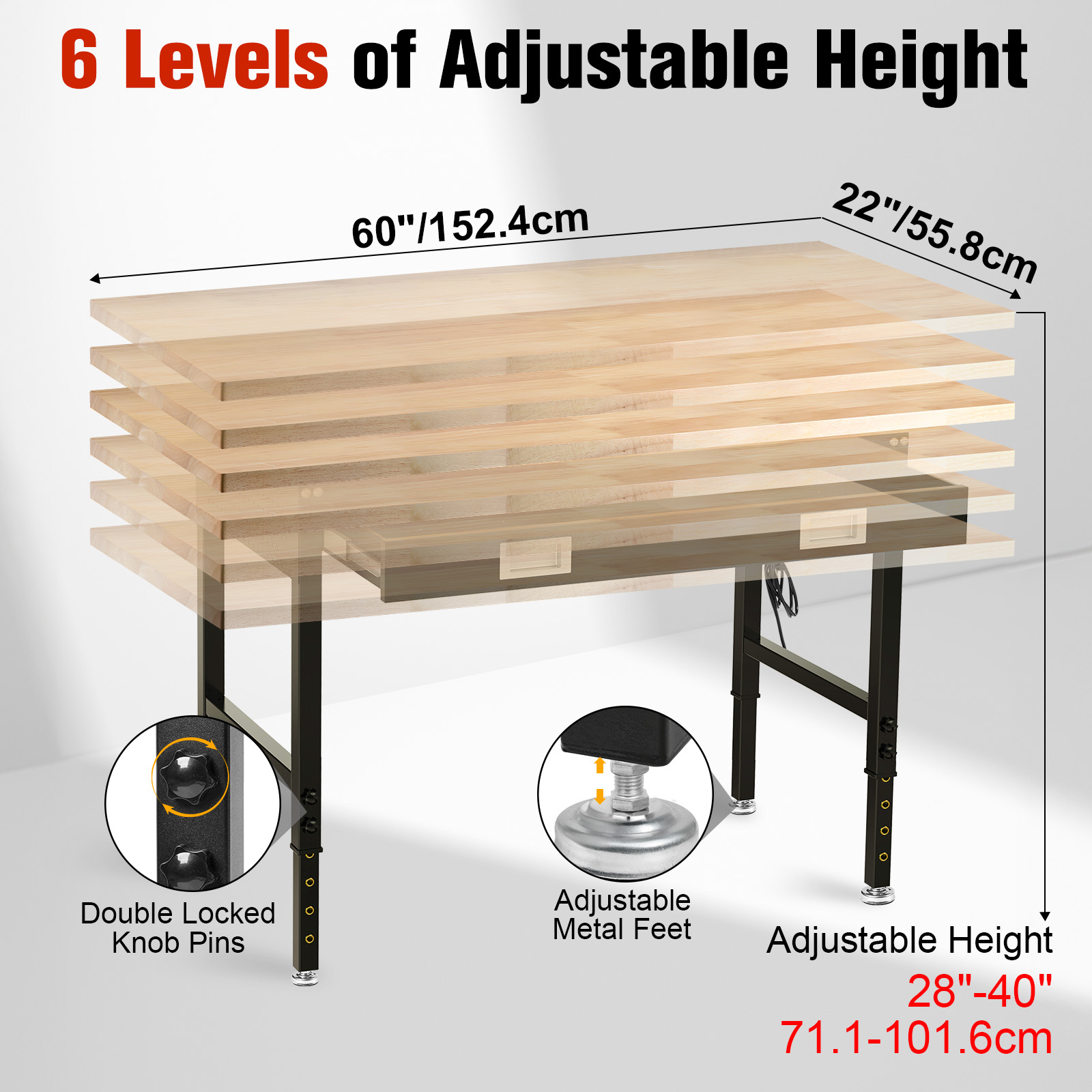 MUWOOD 60x22“ Workbench with D - Woodworking Work Table incelemesi ve fiyatı