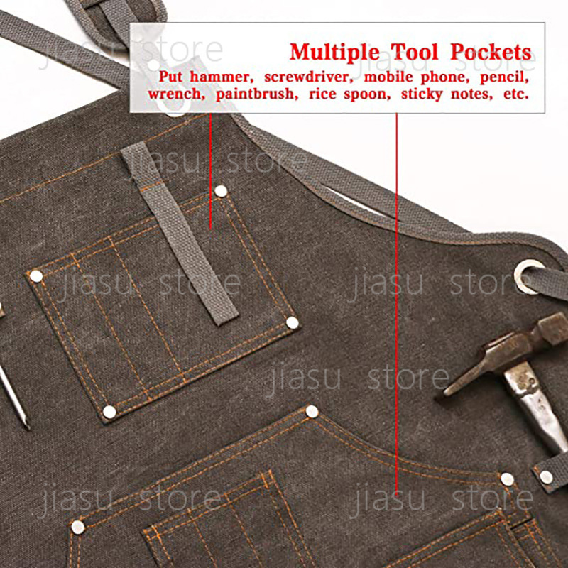 Thick Canvas Tool Apron Custom - Woodworking Logo Design incelemesi ve fiyatı
