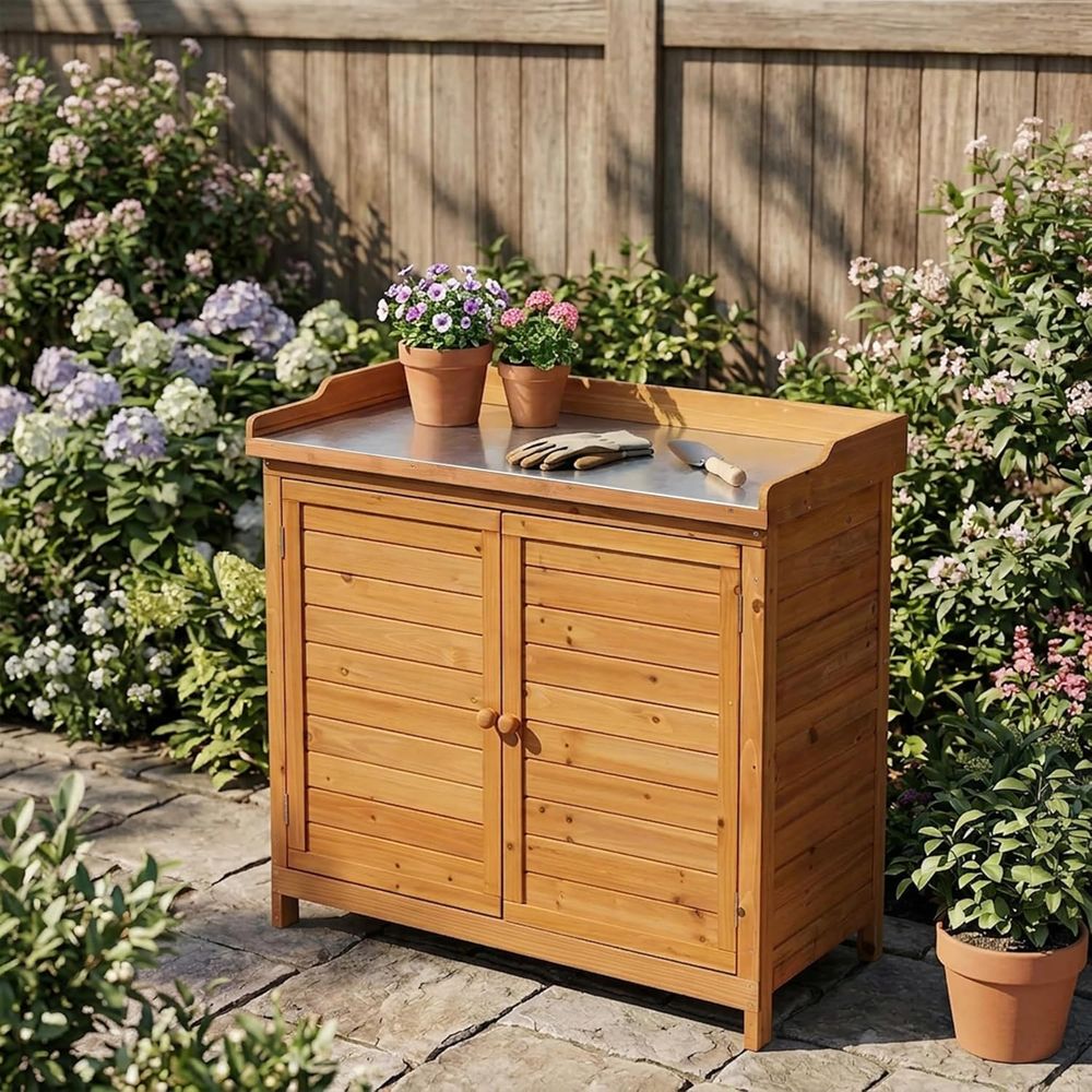 Outdoor Patio Wood Storage Cab - Woodworking Work Table incelemesi ve fiyatı