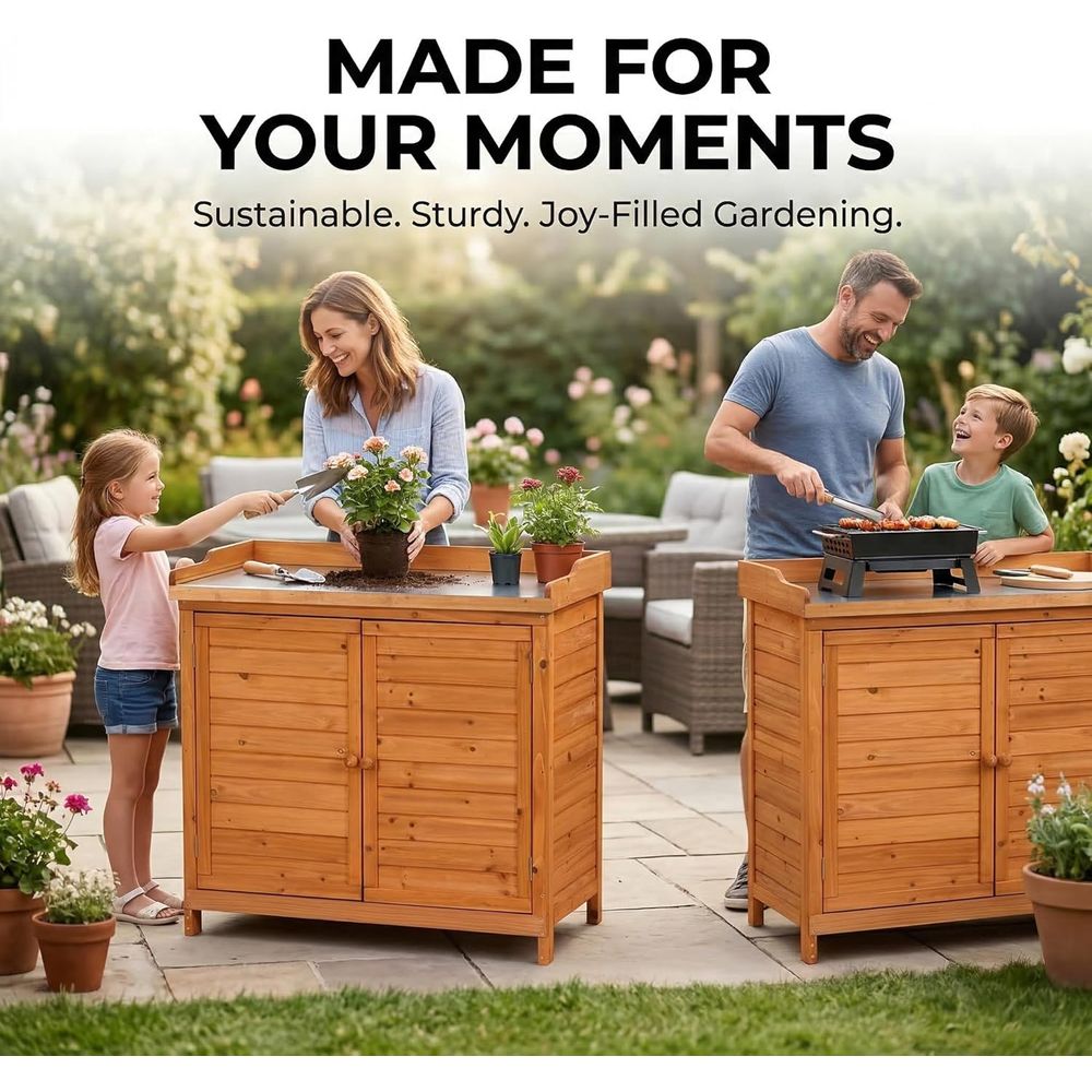 Outdoor Patio Wood Storage Cab - Woodworking Work Table incelemesi ve fiyatı