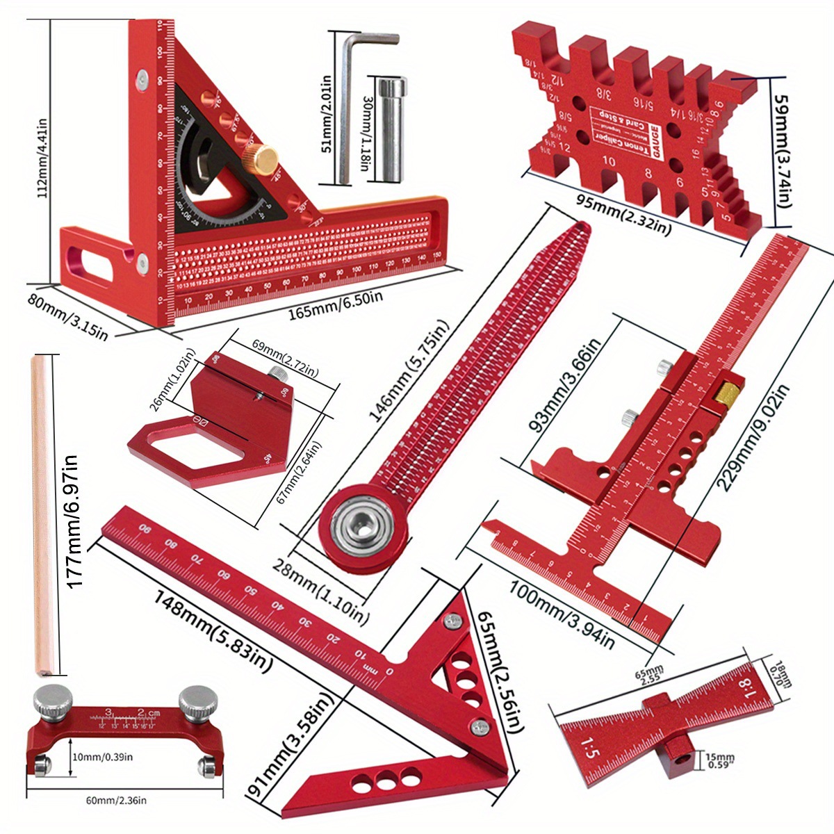 10-Piece Carpentry Measuring T - Woodworking Plans Free incelemesi ve fiyatı