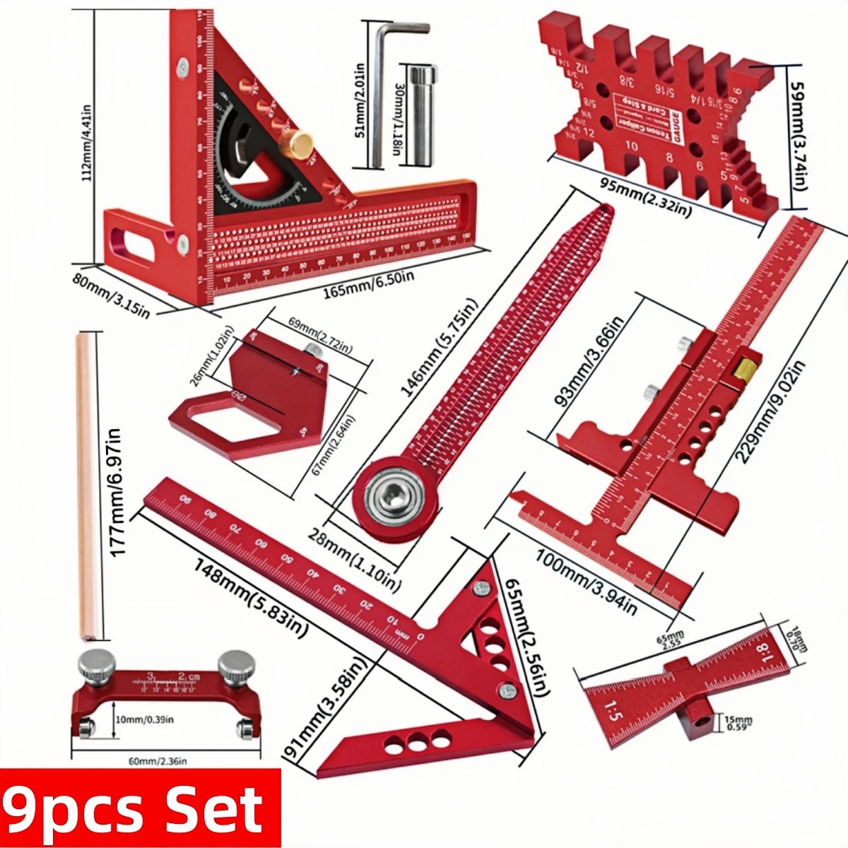 9pcs/10pcs Woodworking Measuri - Woodworking Plans Free incelemesi ve fiyatı