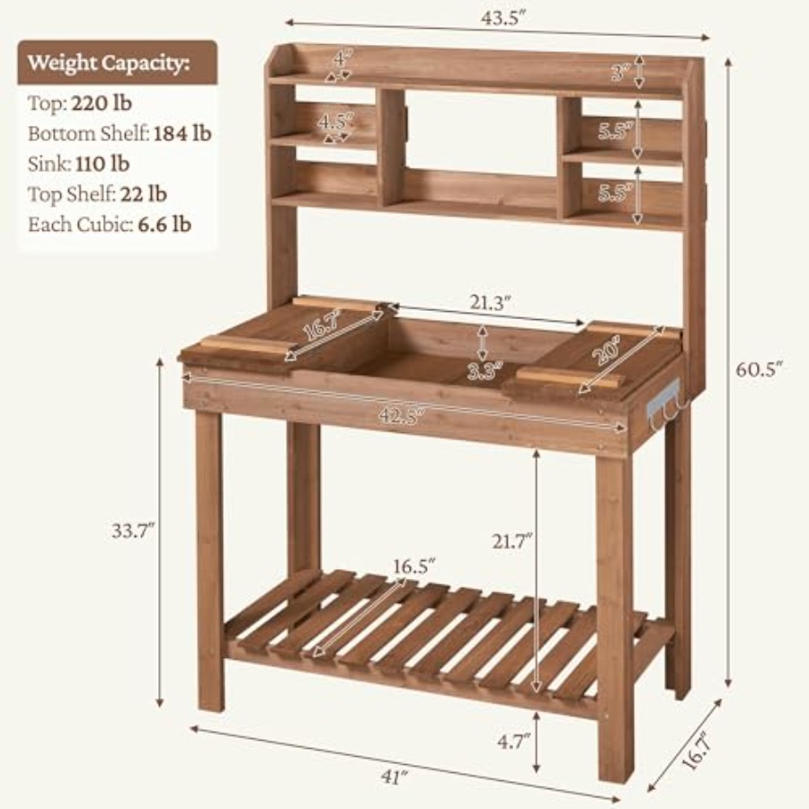 Potting Bench Table for Hortic - Woodworking Work Table incelemesi ve fiyatı