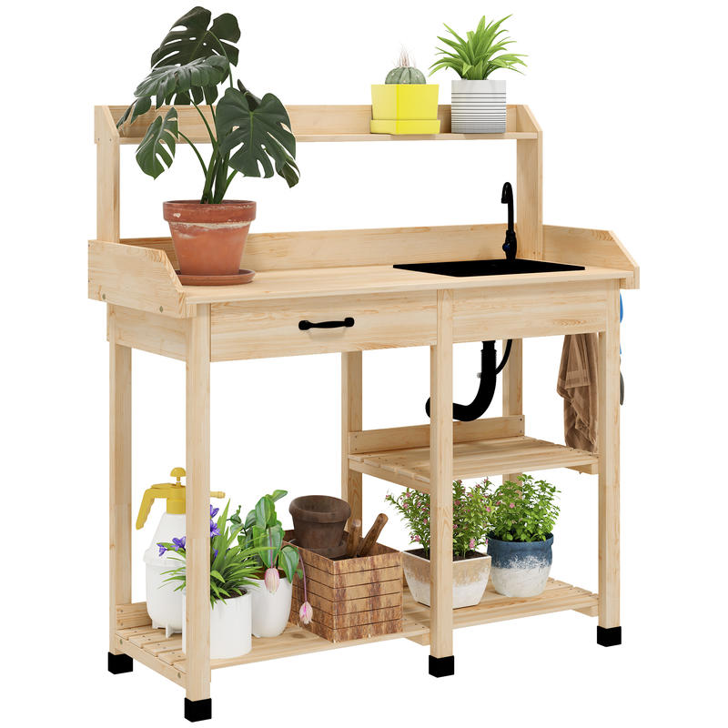 Potting Bench Table, Outdoor G - Woodworking Work Table incelemesi ve fiyatı