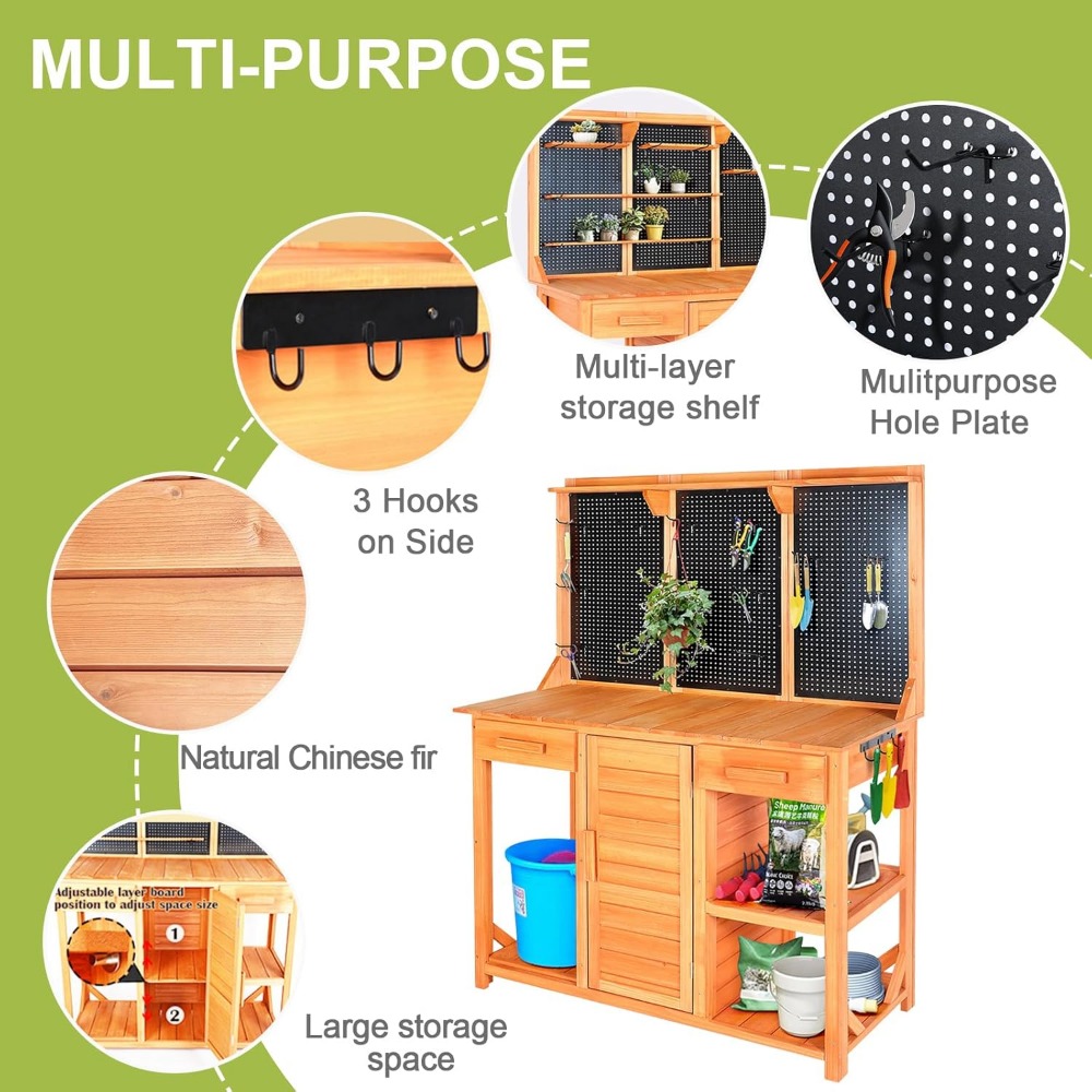 Outdoor Potting Bench,Wooden P - Woodworking Work Table incelemesi ve fiyatı