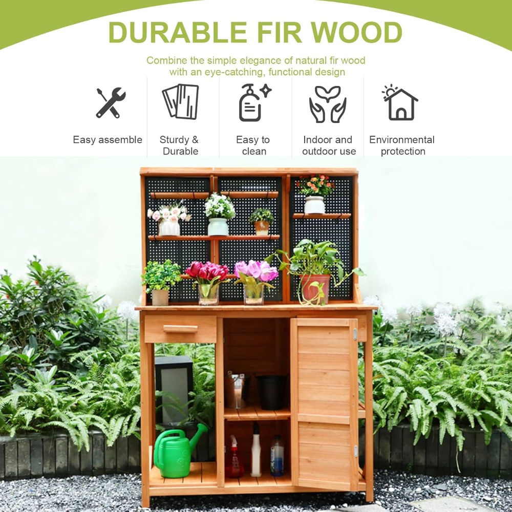 Outdoor Potting Bench,Wooden P - Woodworking Work Table incelemesi ve fiyatı