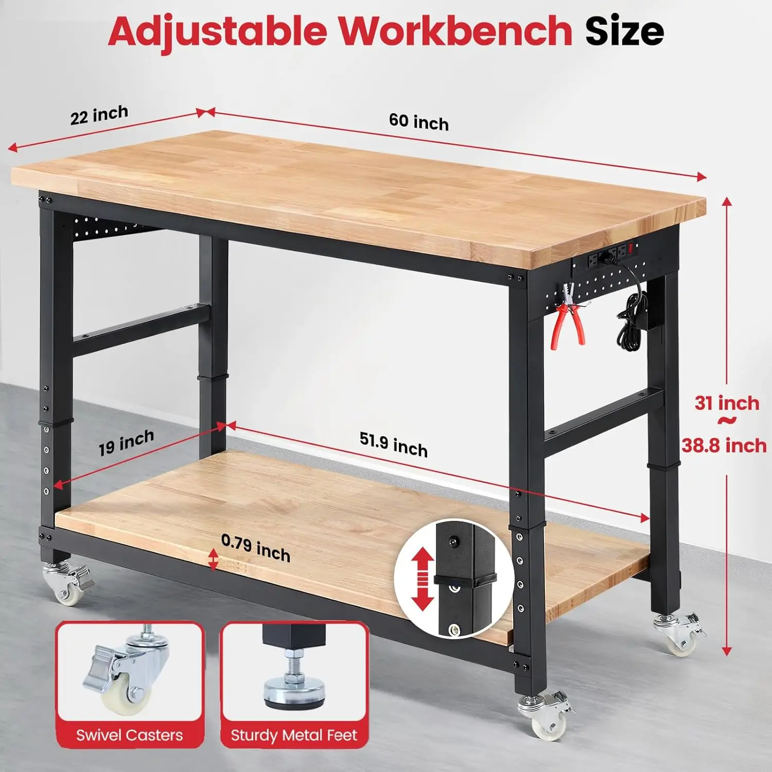ENJOYWOOD Work Table for Garag - Woodworking Work Table incelemesi ve fiyatı