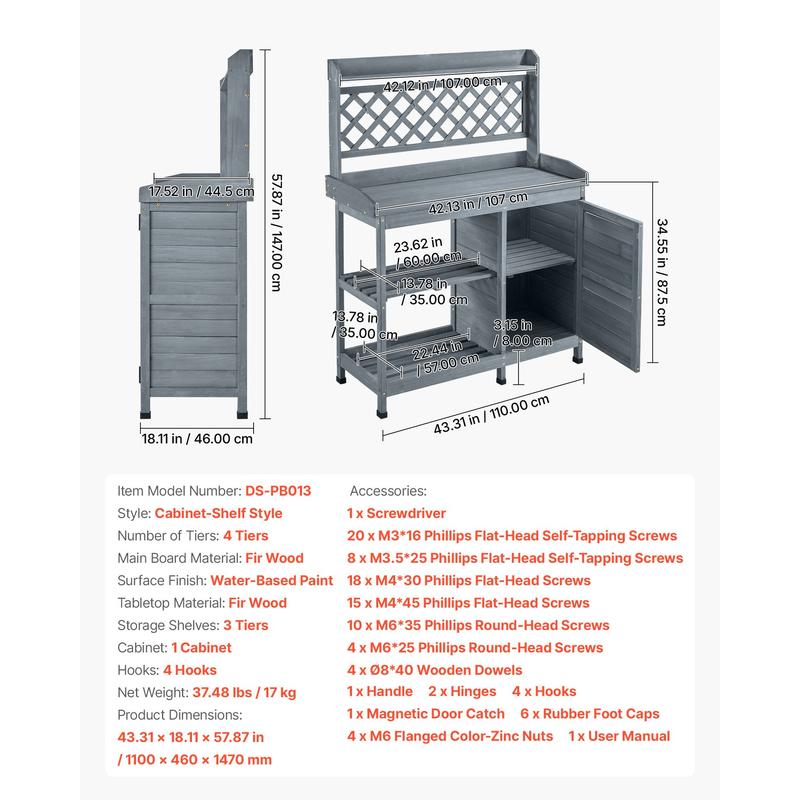 Potting Bench Table, Outdoor G - Woodworking Work Table incelemesi ve fiyatı