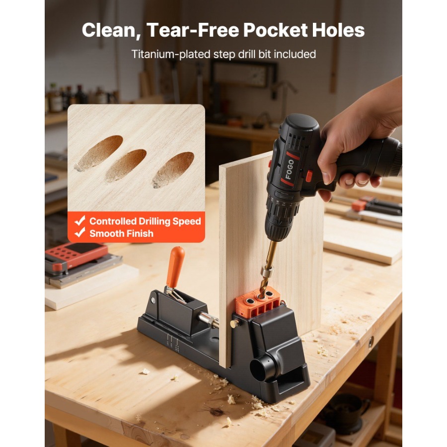 Pocket Hole Jig Kit 1/2 to 1-1 - Woodworking Dust Collection incelemesi ve fiyatı