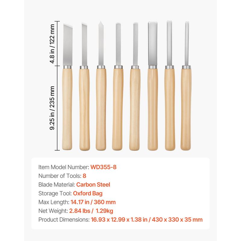 Wood Lathe Turning Tool Set, 8 - Skew Chisel Wood incelemesi ve fiyatı